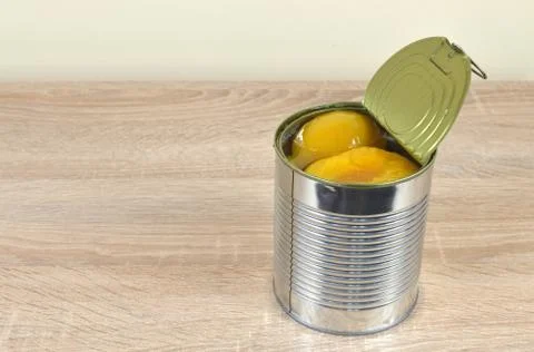 Can of apricots Stock Photos