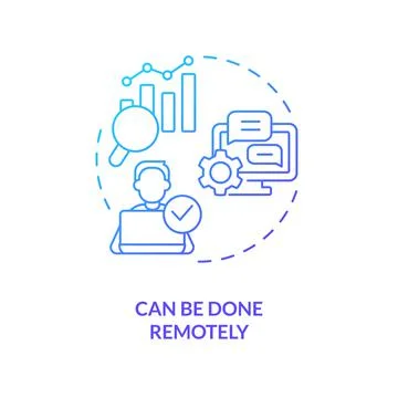 Can be done remotely blue gradient concept icon Illustrazione stock