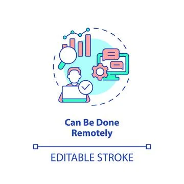 Can be done remotely concept icon 库存插图
