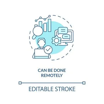 Can be done remotely turquoise concept icon Stock Illustration