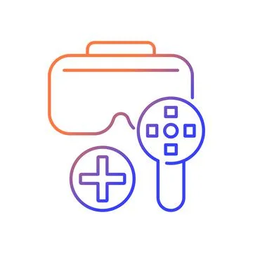 Can be used with game controller gradient linear vector manual label icon 스톡 일러스트
