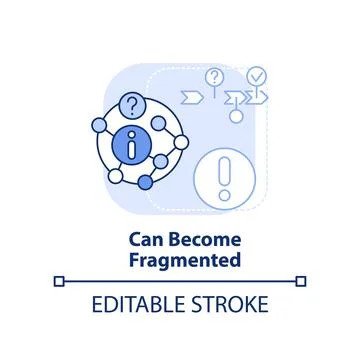 Can become fragmented light blue concept icon Stock Illustration