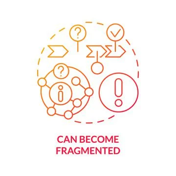 Can become fragmented red gradient concept icon Stock Illustration