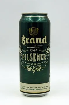 Can of Brand Pilsener Stock Photos