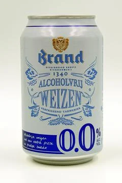 Can of Brand Weizen non-alcoholic beer Stock Photos