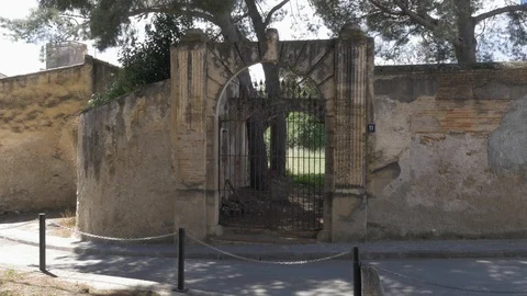 Can Bros gimbal rusty gate traveling Stock Footage 98205688