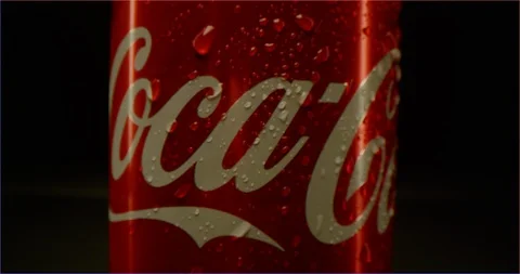 Can of Coca-cola with drops of condensate on it Stock Footage 126285117