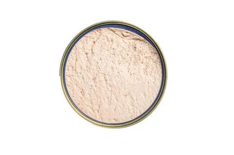 Can of Cod liver, natural source of omega 3. Isolated on white background. Stock Photos