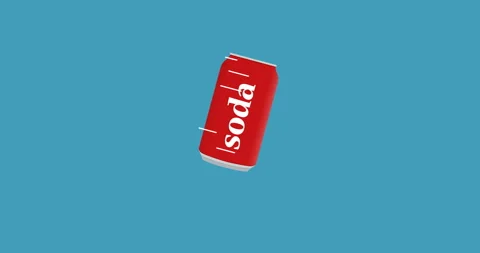 Can of cola in flat icon style Stock Footage 97701341