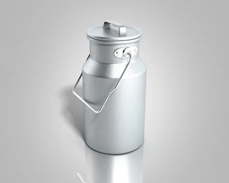 Can container for milk 3d render on grey gradient background Ilustración de archivo