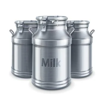 Can containers for milk isolated vector 스톡 일러스트