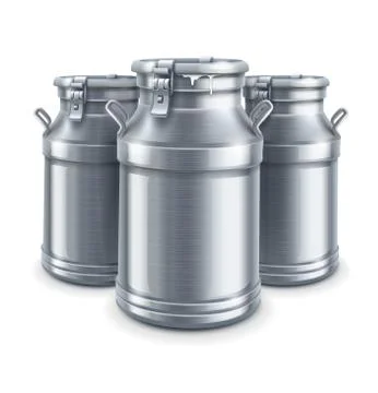 Can containers for milk isolated vector 스톡 일러스트