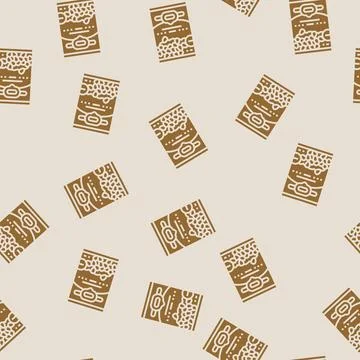 Can corn glyph seamless pattern Stock Illustration
