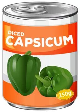 A Can of Diced Capsicum Illustrazione stock