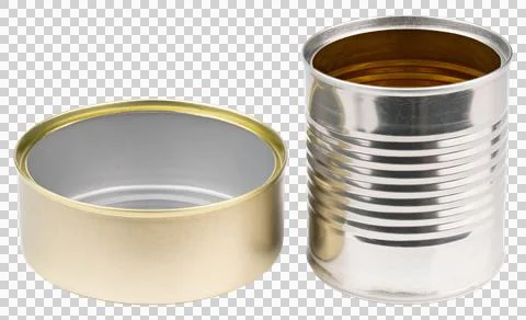 Can. Empty metal tin can with removable lid Stock Photos