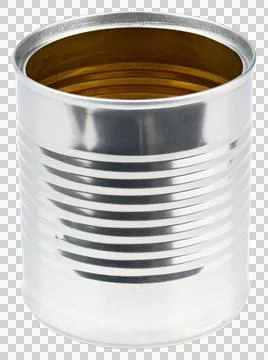 Can. Empty metal tin can with removable lid. Stock Photos