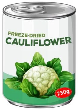 A Can of Freese-Dries Cauliflower Stock Illustration
