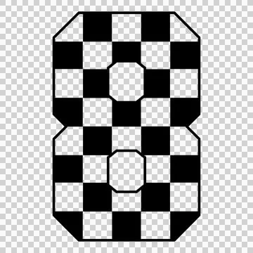 Can Glass Wrap 8 Digit With Checkered Pattern 스톡 일러스트