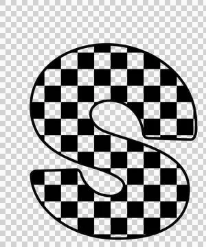 Can Glass Wrap Checkerboard Pattern Letter S Silhouette Stockillustratie