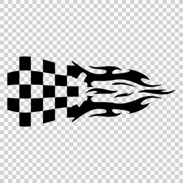 Can Glass Wrap Checkered Pattern Flaming With Flames Stockillustratie