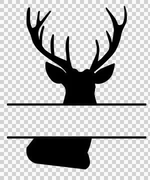 Can Glass Wrap Deer Head Framing With Antlers Stock Illustration