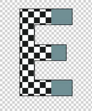 Can Glass Wrap E Letter With Checkered Stock Illustration