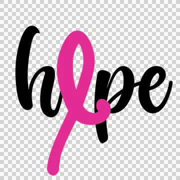 Can Glass Wrap Hope Text With Pink Ribbon Stock Illustration