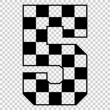 Can Glass Wrap Number Five With Checkerboard Stock Illustration