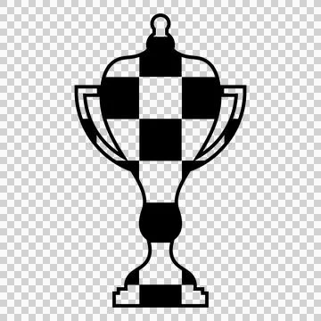 Can Glass Wrap Trophy Cup Standing With Checkerboard Illustrazione stock