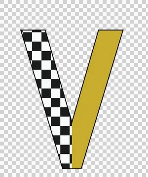 Can Glass Wrap V Split Checkered And Gold Stock Illustration
