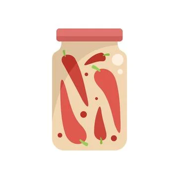 Can jar icon flat vector. Food pickle Ilustración de archivo