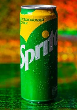 Can of  lemon and lime-flavored soft drink Sprite Stock Photos