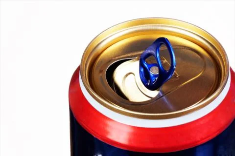 Can of metal, for drinks, on a white background. Stock Photos