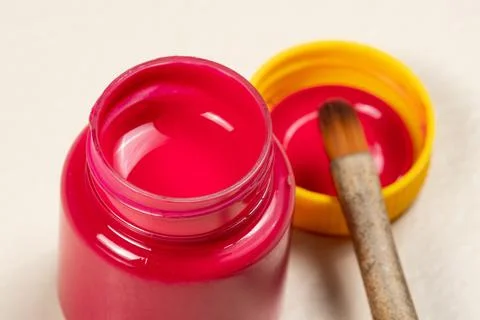 Can of open gouache Stock Photos