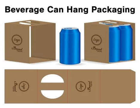Can packaging die cut template 3d mockup Stock Illustration