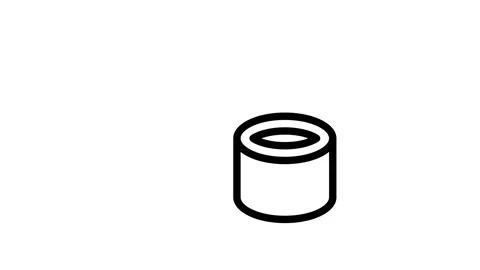 A can of paint featuring a prominent black line across its surface. Stock Footage 334853154