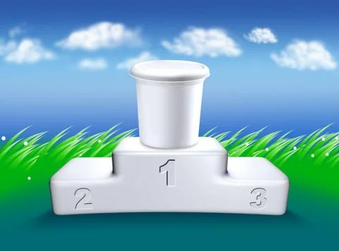 Can on the podium Stock Illustration