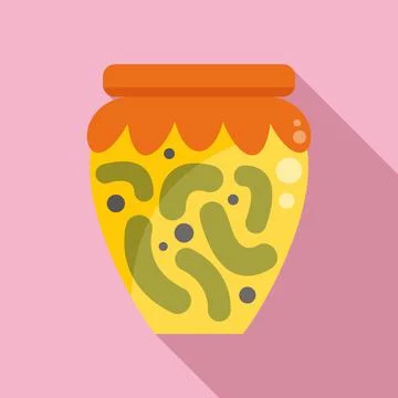Can product icon flat vector. Food pickle Ilustração Stock