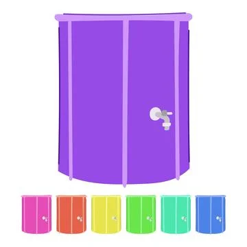 Can rain barrel vector cartoon graphic Illustrazione stock