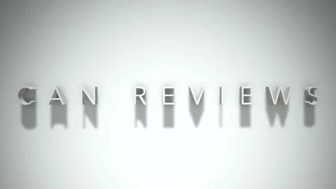Can reviews 3D title animation with shadows on a white background Stock Footage 297030936