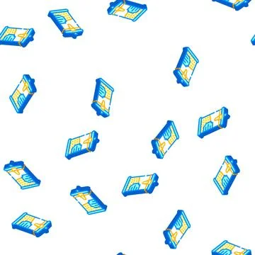 Can of tea isometric icon seamless pattern イラスト素材