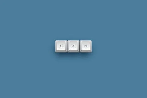 Can text on a 3d keyboard button with shadow concept series Stock Illustration