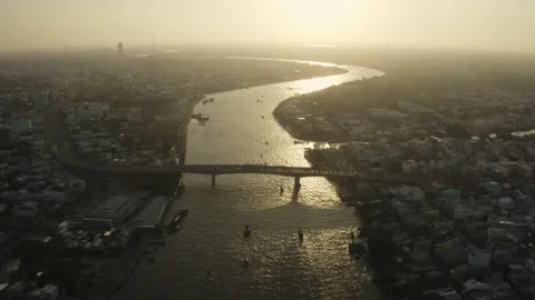 Can Tho City Sunset Stock Footage 232366150