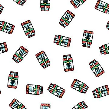 Can tomato vector seamless pattern Stock Illustration