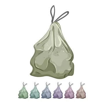 Can trash bag cartoon vector graphic Stock Illustration