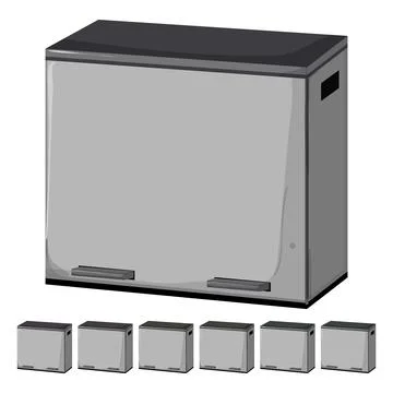 Can trash bin garbage cartoon vector graphic イラスト素材