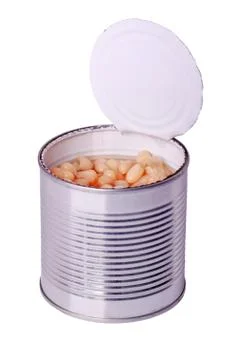 Can with white beans Foto stock