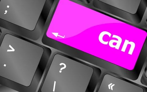 Can word written on computer keyboard key button Stockillustratie