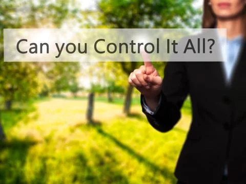 Can you Control It All ? - Businesswoman pressing high tech  modern button on Photos