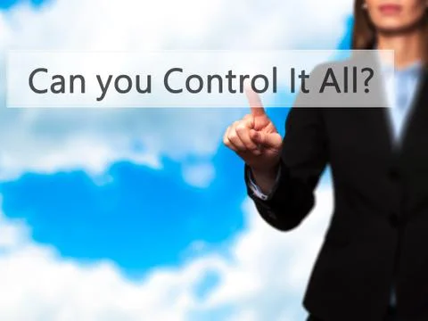 Can you Control It All ? - Businesswoman pressing high tech  modern button on Photos